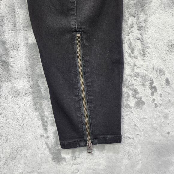 Liverpool Jeans Womens 18W Black Pull On Moto Front Back Seam Zip Hem Jegging - Picture 5 of 16